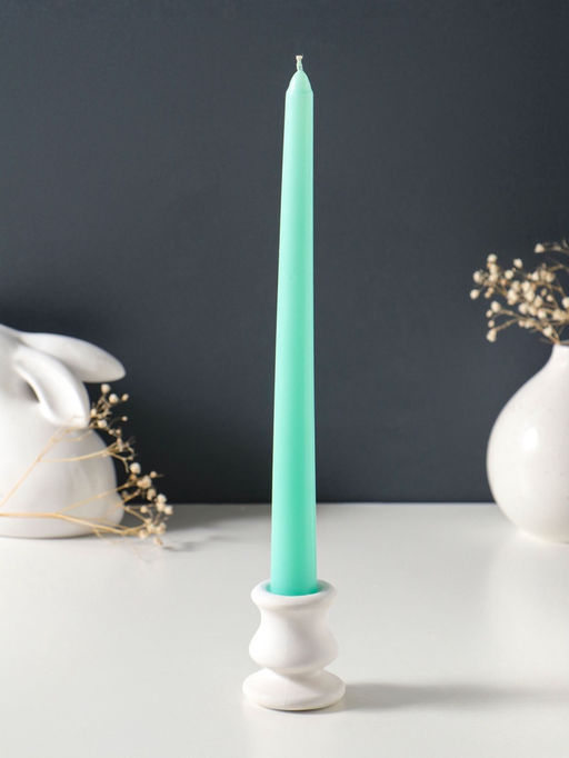 Цена за 2 шт. Свеча античная 25 см (набор 2 шт) 58 гр, 7 ч, цв. мятный