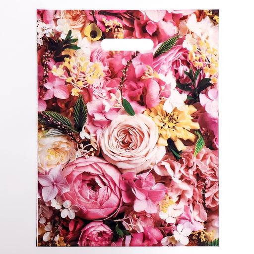 Цена за 50 шт. Пакет "Элизабет", полиэтиленовый с вырубной ручкой 31х40 см, 60 мкм