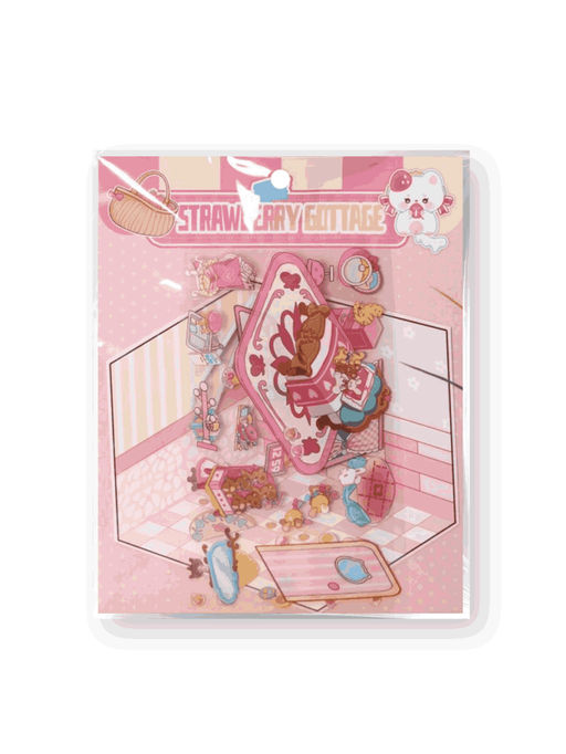 Наклейки+пинцет для творчества румбокс "Розовая спальня", розовые (16*20 см)