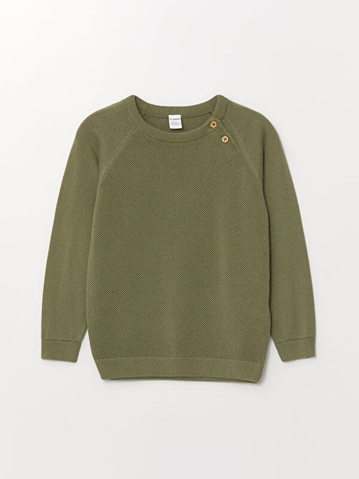 Bisiklet Yaka Uzun Kollu Erkek Bebek Triko Kazak