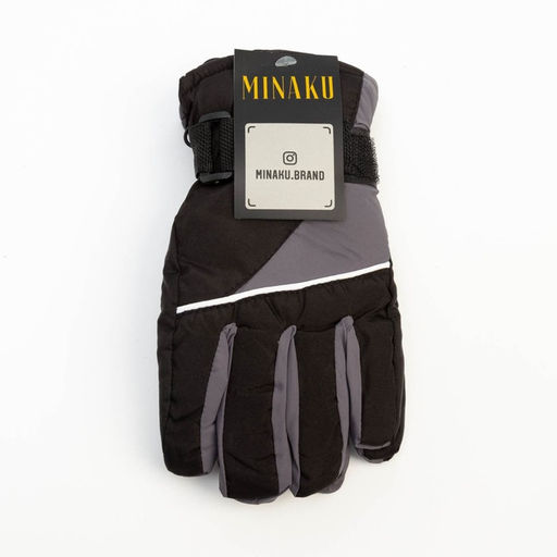 Перчатки зимние детские MINAKU, цв.серый/чёрный, р-р 16 (18 см)  фото 5