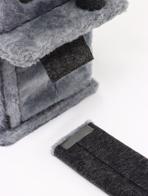 Домик для кошек с когтеточкой, квадратный, этажи 33 х 40 х 103 см, ковролин , серая