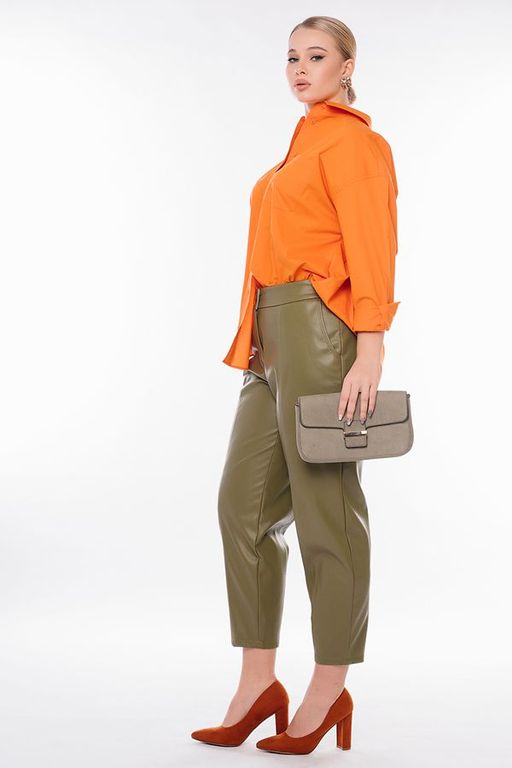 NOBBY, Женские брюки 704К-500/7 (фисташка) (эко-кожа)  фото 2