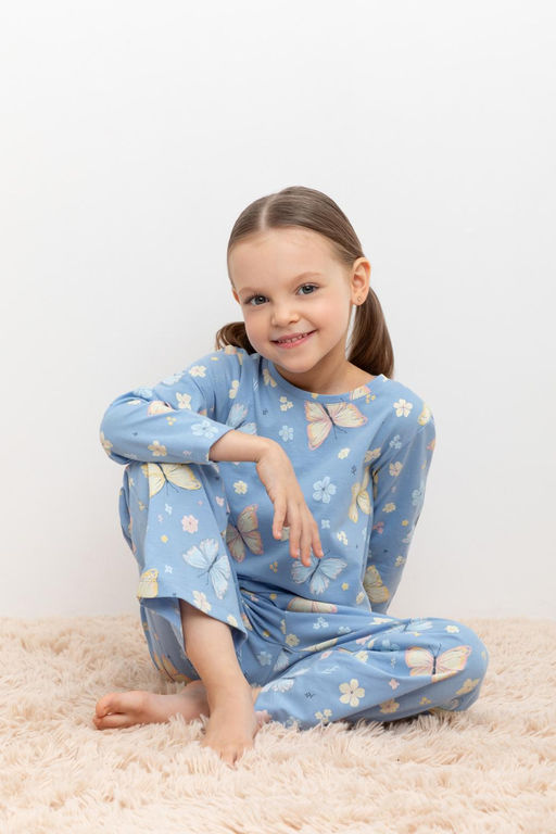 К 1622-1/небесный,бабочки пижама дет - Crockid фото 10