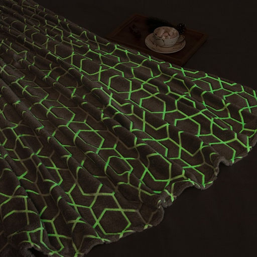 Плед светящийся в темноте Этель Геометрия 200*220 см,100% п/э, корал-флис 220 гр/м2  фото 2