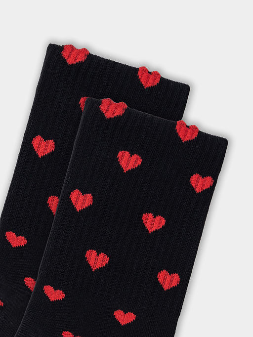 Цена за 5 пар! Носки женские черные с сердечками - Mark formelle фото 7