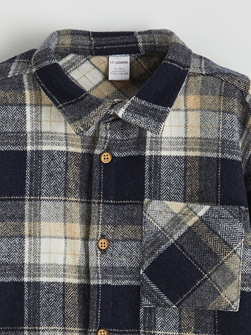 Uzun Kollu Ekose Erkek ?ocuk G?mlek