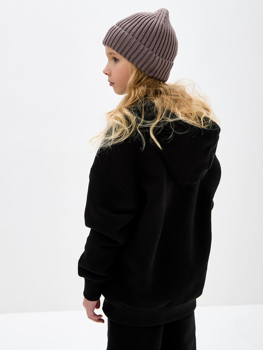 Кофейная вязаная шапка