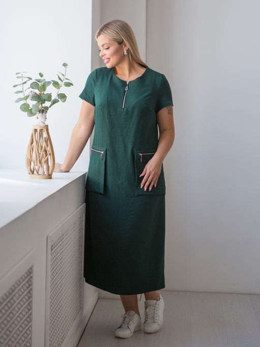 Платье 1396 темно-зеленый - Novita фото 2