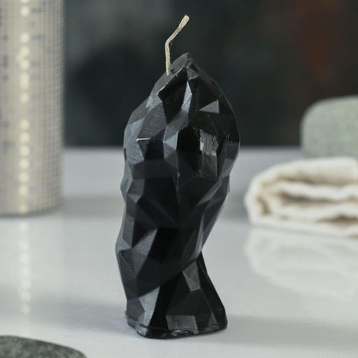 Фигурная свеча "Торс мужской хрусталь" черная, 11см