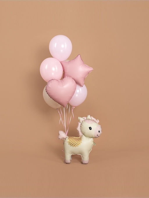 Цена за 2 шт. Воздушный шар фольгированный 3D 25" Лошадка, кремовый