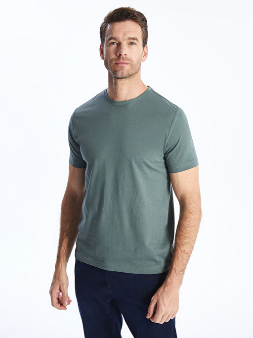 Bisiklet Yaka K?sa Kollu Penye Erkek Ti??rt - Waikiki фото 2