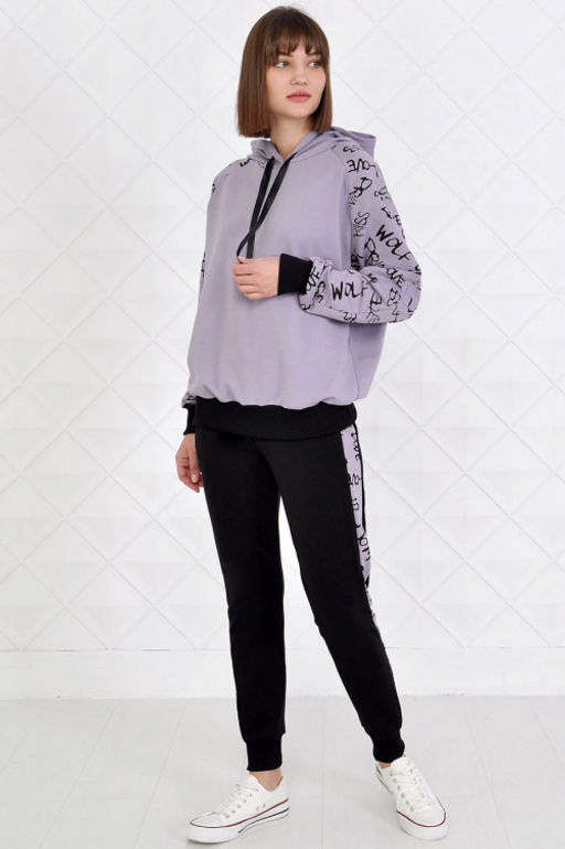 Арт. 2351 Костюм с брюками женский 44-52 (5 шт) Цвет:верх- кэмел, черный, низ- кэмел, черный - Калинка фото 14