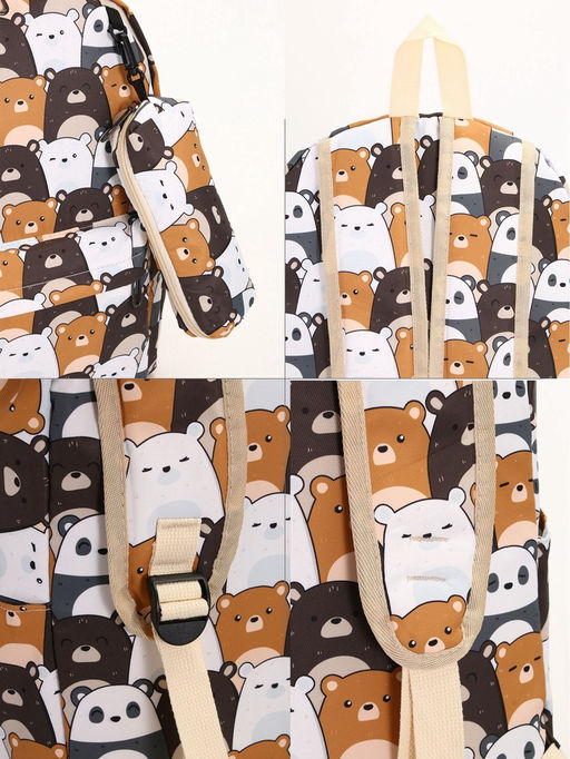 Набор: рюкзак школьный и пенал, с карманами, с принтом, размер 29?12?41 см, розовый/разноцветный