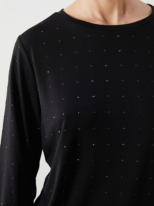 Bisiklet Yaka Ta?l? Kad?n Bluz