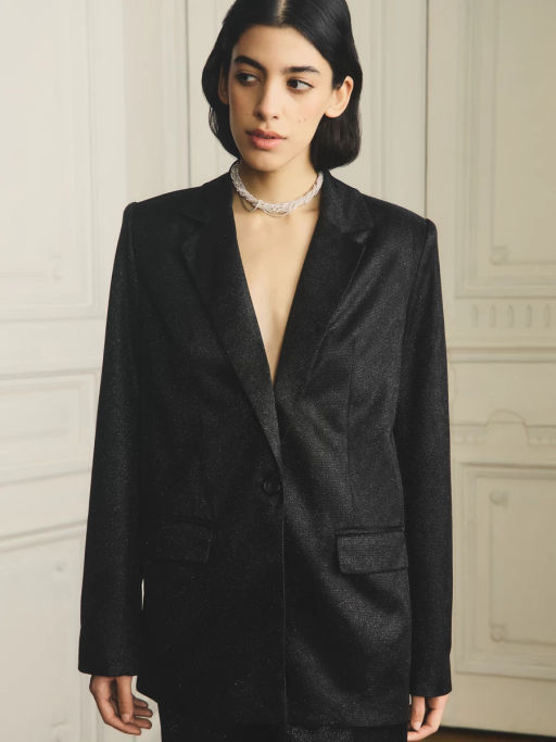 Однобортный жакет с блестками / Zarina