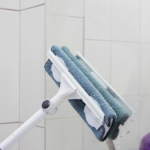 Окномойка бабочка, стальная телескопическая ручка, микрофибра, поворот на 180°, 27×7×114(137) см