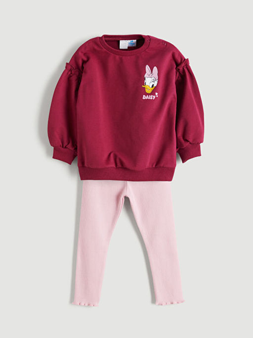 Bisiklet Yaka Daisy Duck Bask?l? K?z Bebek Tak?m