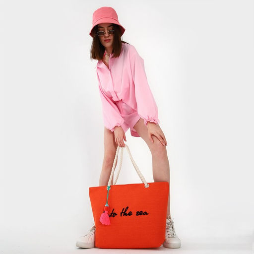 Сумка пляжная Into the sea, 50*34,5*14 см, оранжевый цвет - Nazamok фото 13