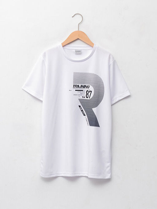 Bisiklet Yaka Bask?l? K?sa Kollu Erkek ?ocuk Ti??rt - Waikiki фото 2