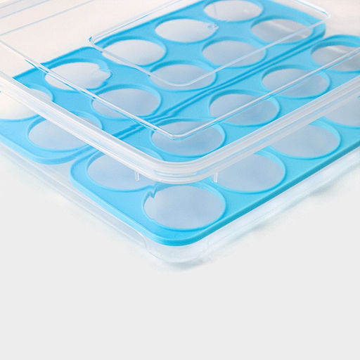 Контейнер для хранения яиц Доляна, 20 ячеек, 27.5×22×7 см, пластик, МИКС