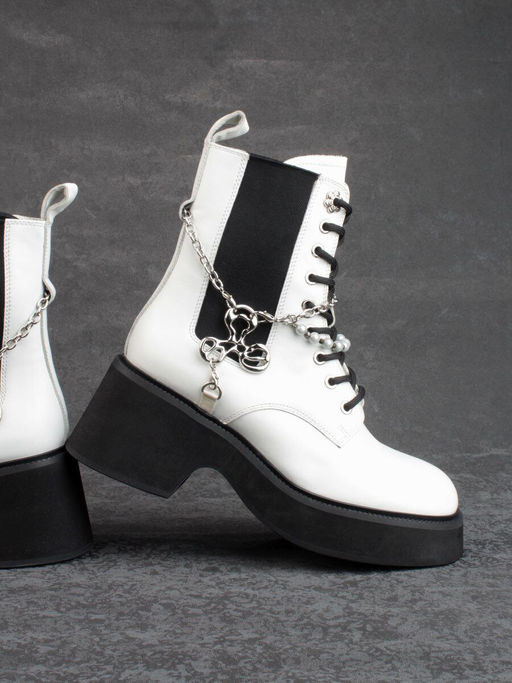 01-GZ6190-L61 WHITE Ботинки демисезонные женские (натуральная кожа) - Фабричный китай фото 13