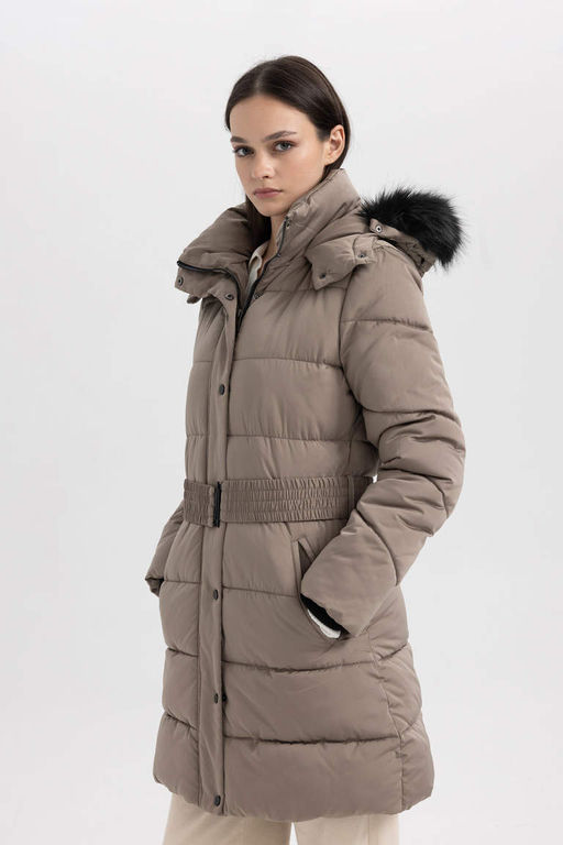 Водонепроницаемая парка из искусственного меха с капюшоном - Defacto фото 7