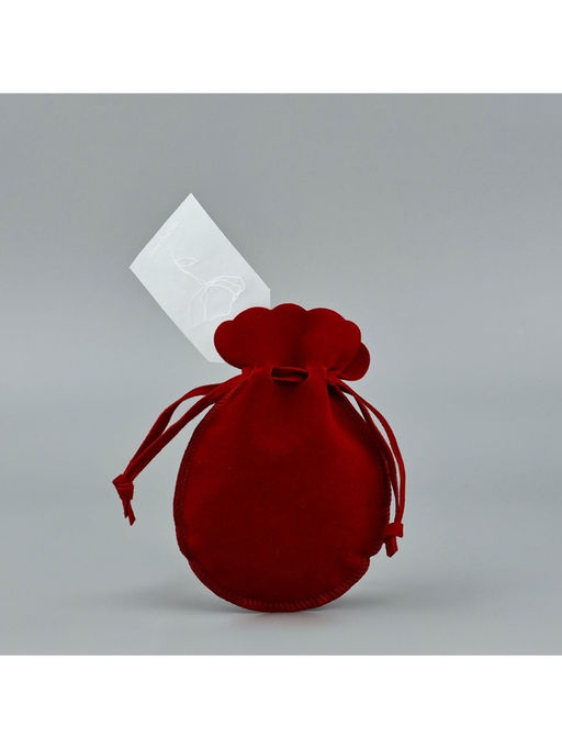 Цена за 5 шт. Мешочек подарочный замшевый Цветок, красный, тиснение, 9?12 см  1.5 см