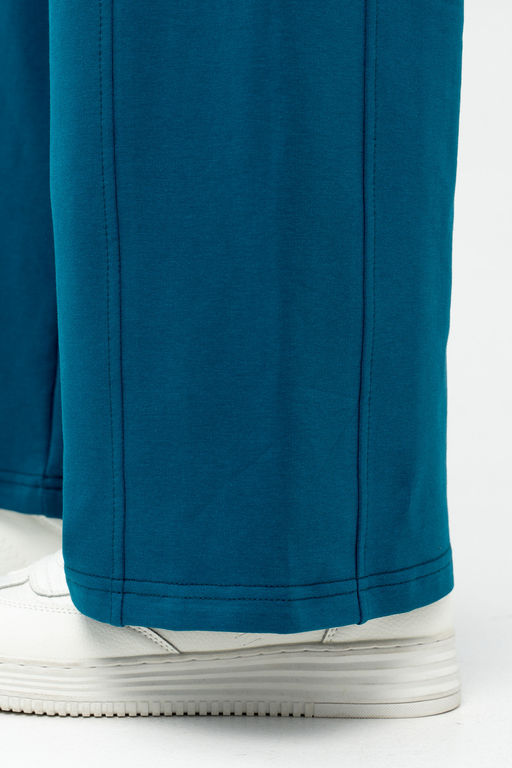 Брюки-палаццо из футера женские, т.бирюзовый - Solo mio фото 7