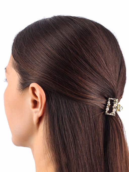 Цена за 6 шт. Крабик для волос «Саманта галант», прямой, 3 см, золото