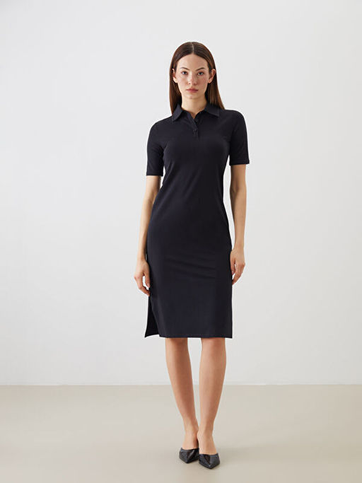 Polo Yaka Y?rtma?l? Elbise