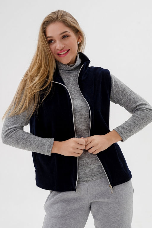 Жилет женский из велюра синий макс - Амадэль фото 20