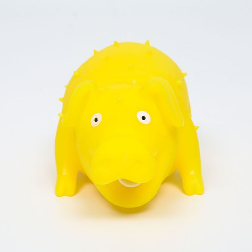 Игрушка пищащая Весёлая свинья для собак, хрюкающая, 19 см, жёлтая - Пижон фото 5