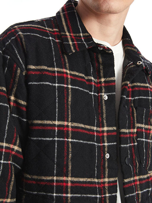 Regular Fit Uzun Kollu Ekose Erkek G?mlek Ceket