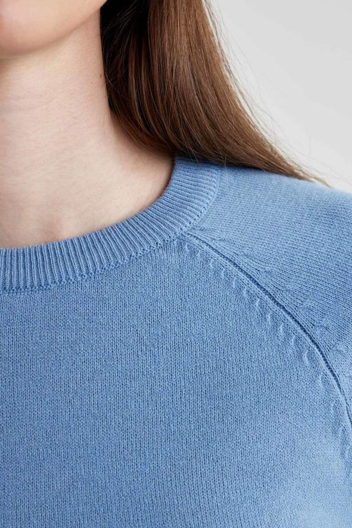 Свитер обычного кроя с круглым вырезом - Defacto фото 5