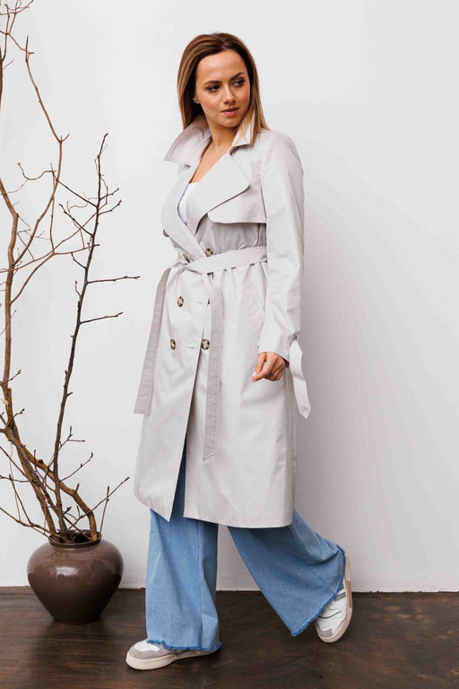 Плащ AURA 7033-176 жемчужный  фото 4