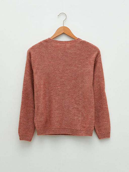 Bisiklet Yaka Kendinden Desenli Uzun Kollu K?z ?ocuk Triko Kazak - Waikiki фото 2