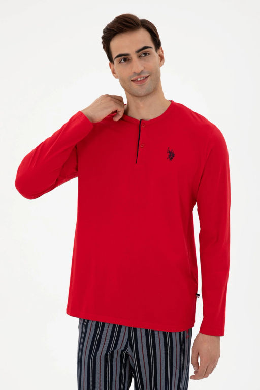 Мужской красный пижамный комплект Неожиданная скидка в корзине - U.s. polo assn фото 3