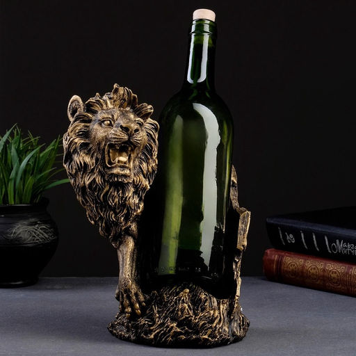 Подставка для бутылки «Лев», под бронзу, 14×19×24 см