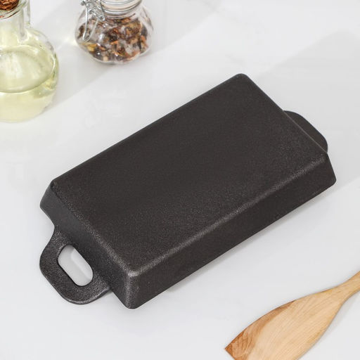 Сковорода «Прямоугольник. Глубокий», 20×12.5×3 см, чугун, чёрная