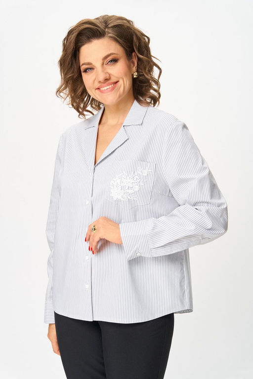 Блуза Svetlana Style 2168 серый/полоска