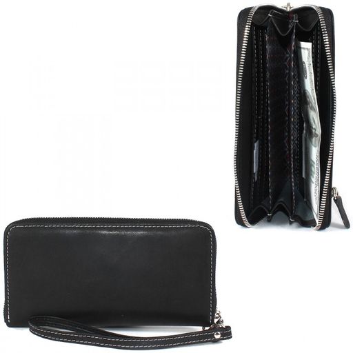 Портмоне женское Croco-ПР-956 натуральная кожа 3 отд, 11 карм, черный шора (100) 208262