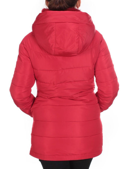 5052 RED Куртка зимняя женская (холлофайбер, отделка натуральная норка)