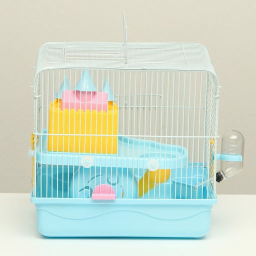 Клетка для грызунов Пижон с замком, 31 х 24 х 27 см, голубая  фото 9