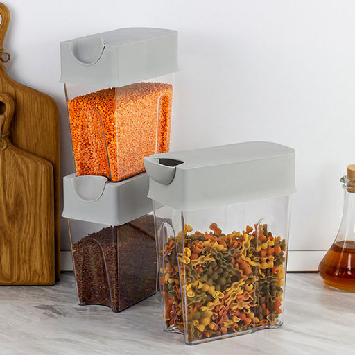 Банка для сыпучих продуктов пластмассовая Фолд 2,2л, 18,5х9х24см, смоки (Россия) - Домашняя мода фото 11