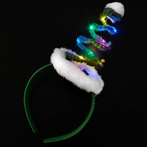 Ободок карнавальный Ёлочка светящаяся, в пакете - Снеговичок фото 2