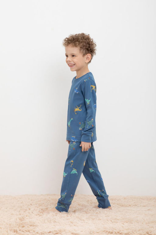 Crockid _ К 1552/синяя волна,дино спортсмены пижама дет