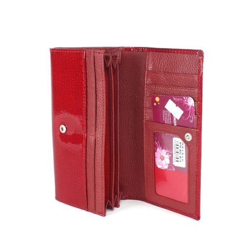Кошелек женский натуральная кожа Henghuang-AE 1519, защелка снаружи, 5отд, 9карм, красный SALE 245377