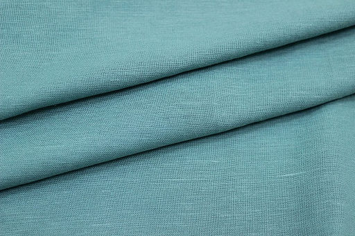Лен с вискозой с эффектом мятости цв.Бирюзово-зеленый, ш.1.45м, лен-53%, вискоза-47%, 195гр/м.кв - Купава фото 4