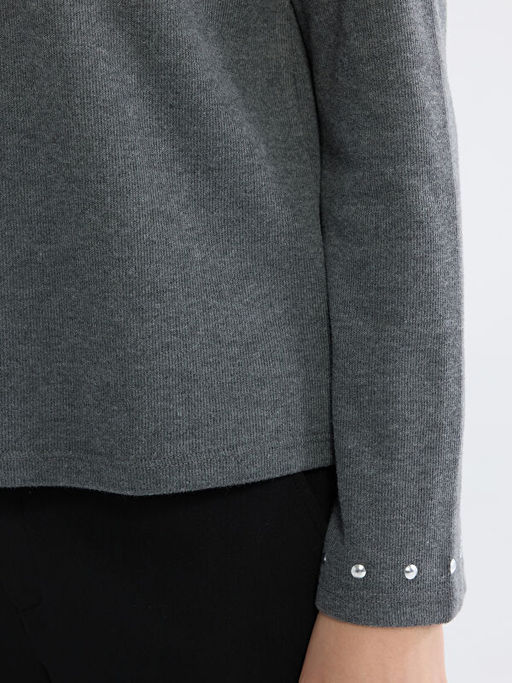 Bisiklet Yaka ?nci Detayl? Bluz